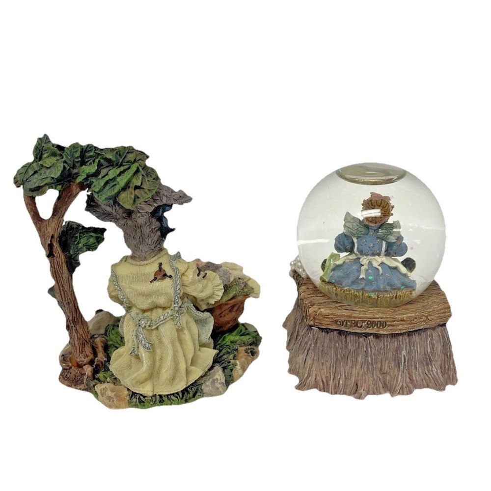 Boyds Bears Wee Folkstone Momma McHopple Naptime Cleaning Faerie Snow Globe Set - Picture 4 of 11